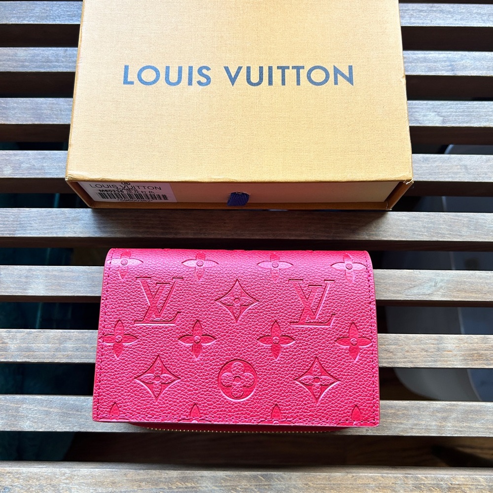 Red Monogram wallet-NIB!